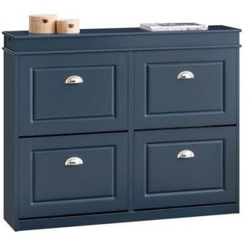 Zapatero SoBuy Azul con 4 Solapas y 1 Cajón, Dimensiones 104 x 24 x 83 cm