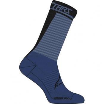 Calcetines Alpinestars Merino 24 Azul/Negro T.M - Calcetines de bicicleta, material merino, diseño azul y negro