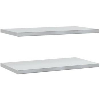 Estantes de Pared 2 uds Acero Inoxidable Plateado 75x40x3 cm, Estante Flotante para Oficina, Estudio y Dormitorio