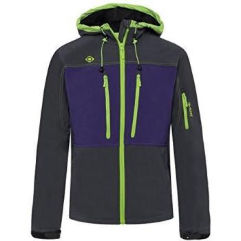Izas Konka Chaqueta Softshell, Hombre, Gris, Morado / Lima, XL