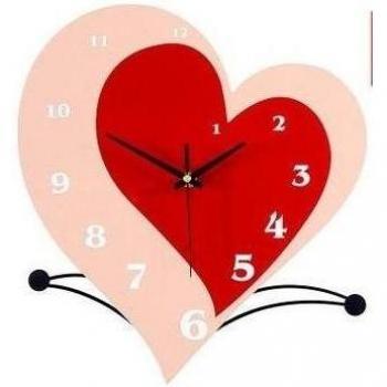 Personalidad Mode Ban Corazón Schön creativo dibujos animados Wall Clock/Pastorale tranquila zusehen Salón Dormitorio pared Reloj