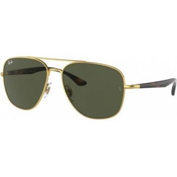 Ray-Ban RB3683 001/31 Gold Frame with Green Classic Lenses Square Sunglasses