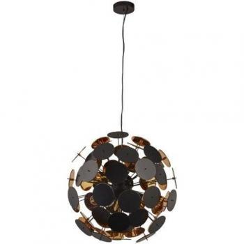 Araña Contemporáneo Disco Plástico Negro 6 bombillas 54cm E14
