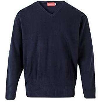 Jersey de Trabajo Punto Fino Cuello en Pico Velilla Azul Marino Talla XL