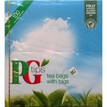 PG Tips con Etiquetas - 100 bolsitas de té