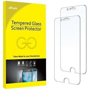 JETech Protector de Pantalla para iPhone 8 Plus iPhone 7 Plus, Cristal Vidrio Templado, 2 Unidades