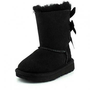 UGG Kids Bailey Bow II Classic Sheepskin Boots in Intense Black