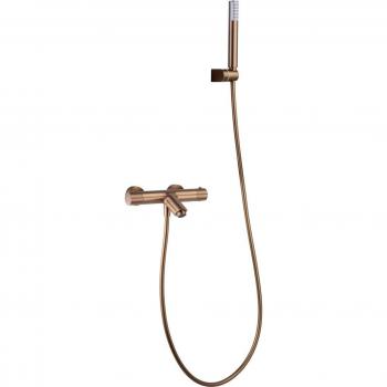 Kit de baño/ducha monomando termostático Imex Monza oro rosa cepillado