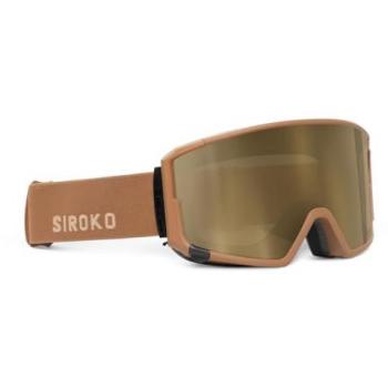 Siroko Máscara Esquí G3 Leysin - Gafas para esquí y snowboard, color marrón, diseño aerodinámico, lentes anti-vaho, protección UV400, compatible con casco