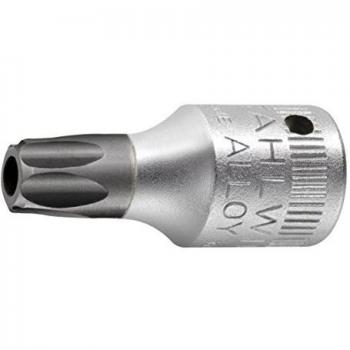 Inserto de destornillador Stahlwille 44 KTXB T10 1/4 con taladro, Longitud 28 mm, Acero aleado cromado