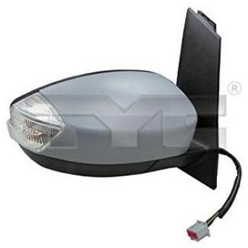 Espejo retrovisor TYC 310-0194 con diseño específico para vehículos, vidrio convexo, ajuste manual, acabado en negro y compatible con diversas marcas y modelos de automóviles