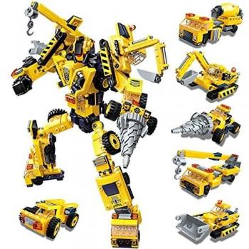 Paochocky Set de Bloques de Construcción 6 in 1 Stem Juguetes de Transformers Robots Regalo de Juguete de DIY Creativo Conjunto para Niños y Niñas