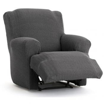Funda para Sofá Eysa JAZ Gris oscuro 80 x 120 x 110 cm, Funda de sillón relax xl bielástica gris oscuro 60 - 110 cm, EYSA Funda de sofá premium jaz pies juntos