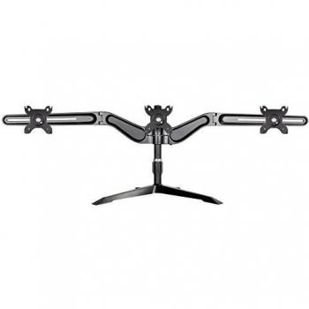 SilverStone SST-ARM31BS - Soporte triple brazo para monitor LCD LED, hasta 24 pulgadas, con giro & inclinación