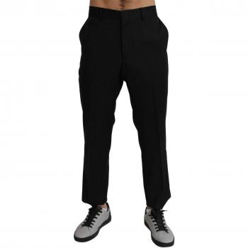 Dolce & Gabbana Black Cotton Wool Formal Dress Pants - IT56 | XL, Male, Size: 3XL