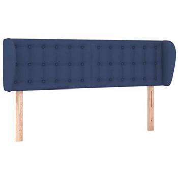 Cabecero de Tela Azul con Orejas 147x23x78/88 cm