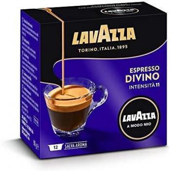 Lavazza A Modo Mio Espresso Divino Cápsulas Monodosis de Café Molido, Café Arábica y Robusta, Paquete de 12 Cápsulas