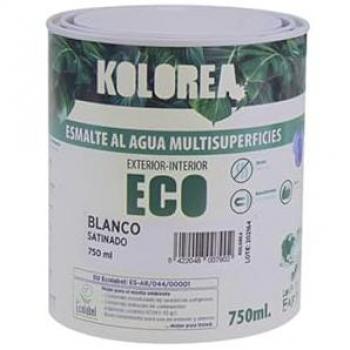 Esmalte al agua eco satinado 750 ml blanco