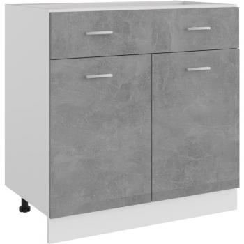 vidaXL Drawer Bottom Cabinet Concrete Grey 80x46x81.5 cm Engineered Wood