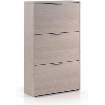Habitdesign LC7877R - Zapatero 3 puertas, medidas: 113 x 60 x 22 cm de fondo, color Roble