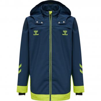 Hummel Chaqueta Lead All Weather - Chaqueta para niños, resistente al agua, con forro transpirable, cierre de cremallera, capucha ajustable y detalles reflectantes