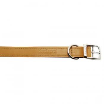 Collar de Perro de Cuero Marrón 30CM con Forro Suave