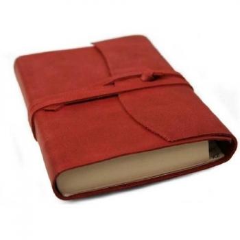 Capri Libro de Direcciones Envuelto en Cuero Italiano Hecho a Mano Pequeño Color Ladrillo