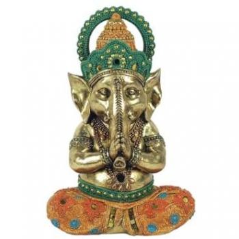 Figura Decorativa Signes Grimalt By Sigris - Ganesha Yoga Meditando - 22 x 10 x 15 cm - Color: Dorado