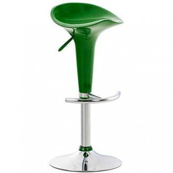 Taburete Saddle Verde Ajustable y Giratorio con Reposa Pies, Capacidad Máxima 120kg