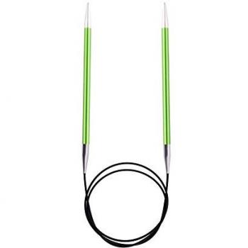 Knit Pro 80 cm x 3,50 mm Aluminio Zing Fija de Tejer Circulares, Verde