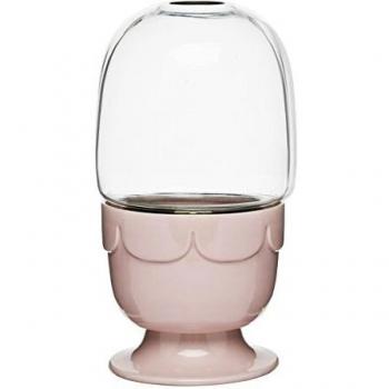 Sagaform 5017186 - Maceta con Soporte con cúpula de Cristal, Color Rosa