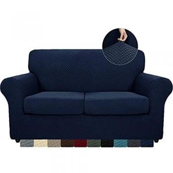 MAXIJIN 3 Piezas más Nuevas Fundas de sofá Jacquard para 2 plazas elástico Antideslizante Funda de Asiento de Amor para Perros Protector elástico para Muebles