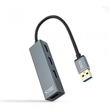 NANOCABLE 10.16.4402 - Hub USB 3.0 a 4 x USB 3.0, Color Gris, 10 cm