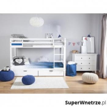 Litera de madera maciza blanca 90x200 cm para habitación infantil Regat