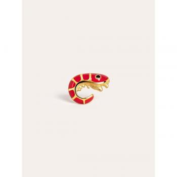 Pendiente Suelto Prawn Enamel - Baño en Oro de 18 Kt
