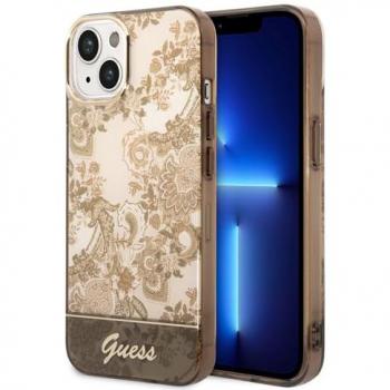 Funda Dura de Porcelana Ocre Guess para iPhone 14 Plus 6,7