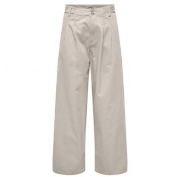 ONLY Women's High Waist Wide Leg Cargo Pants - Beige, Size L