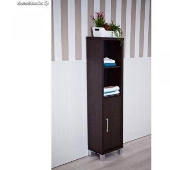 TOPKIT | Mueble Baño | Estanteria de Baño Gala 8903 | Medidas 139,5x33x23cm | Armario de baño con 3 baldas Interiores | Accesorios baño sin Taladro| Columna Auxliar de Baño| Wengue