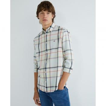 Tommy Hilfiger - Camisa de hombre de cuadros y manga larga
