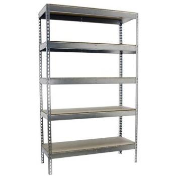 Estantería Simon Rack Industrial 3000x1500x600 mm, 600 kg de Punto Flexión, 5 Estantes de Madera, Galvanizado/Madera