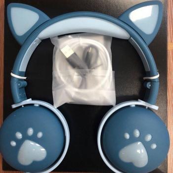 Auriculares Estéreo 7.1 Bluetooth Inalámbricos con Micrófono y Luz Intermitente, Cancelación de Ruido, para Niños y Niñas