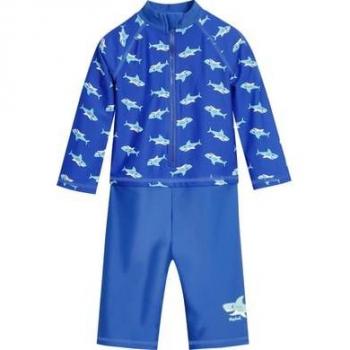 Playshoes UV Protection Baby One-Piece Swimsuit with Long Sleeves - Shark Design
