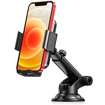 Cocoda Soporte Movil Coche, Salpicadero / Parabrisas Soporte Móvil para Coche, 360° Rotación Brazo Extensible Sujeta Movil Coche Compatible con iPhone 12 Mini/12/12 Pro/12 Pro MAX