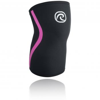 Rehband RX Kniebandage Rodillera, Unisex, Negro/Rosa, Extra-Small