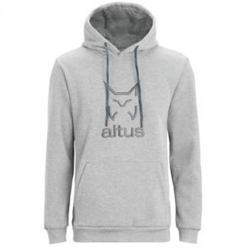 Sudadera con capucha Altus Karnac gris claro - M, Sudadera de hombre, Bolsillo Canguro, Ligera, Trekking, Hiking, Urbano, Viaje, Adulto