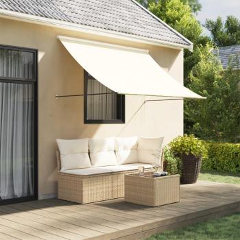 Cortina solar retráctil en crema 200x150 cm de tela y acero