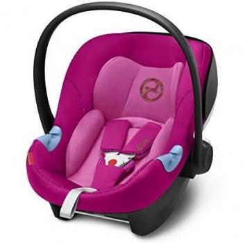 Cybex Gold - Portabebé Aton M I-Size, en contra de la marcha, incluye reductor para recién nacido, para niños de 45 cm a 87 cm, max. 13 kg, fancy pink