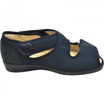 Zapatillas para el hogar Doctor Cutillas modelo 10232 para mujer en color azul marino, calzado de casa terapéutico