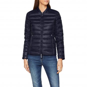 Armani Exchange Women's Blue Padded Zip-Up Jacket with Hood (Size S)