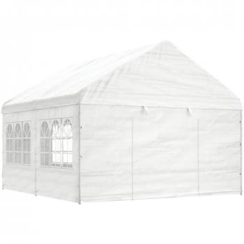 Cenador con Techo Polietileno Blanco 4.08 x 2.23 x 3.22 m, 4.46 x 4.08 x 3.22 m, 6.69 x 4